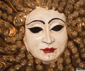 Photo of a typical carnival mask in Venice