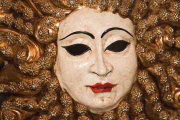 Photo of a typical carnival mask in Venice