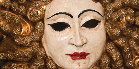 Photo of a typical carnival mask in Venice