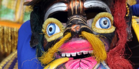 Mask of bolivian traditional carnival in Potosi, Bolivia