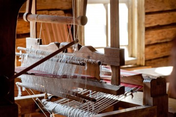 Russian loom in a village house